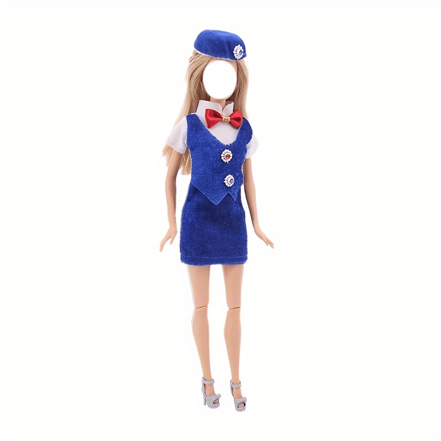 Short Skirt Stewardess & Nurse Uniform Suit For 11-8 Inch Dolls