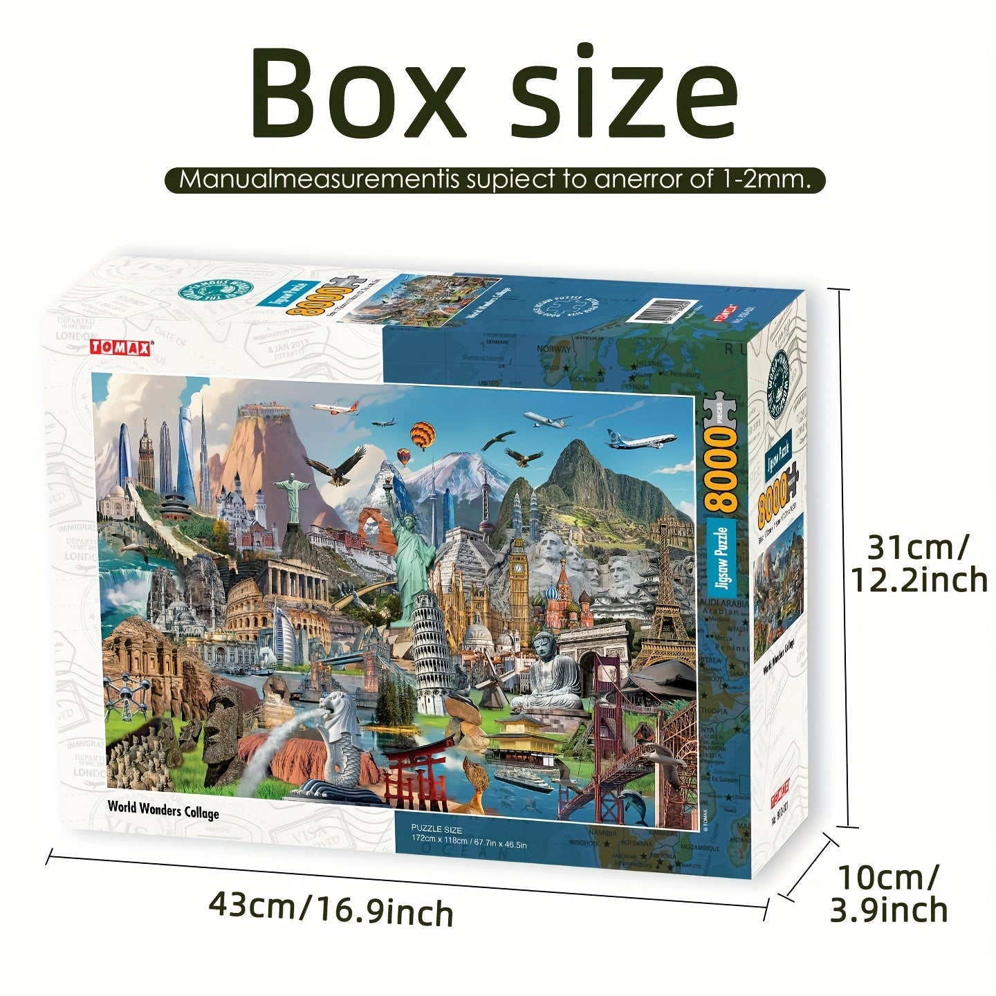 8000pcs Jigsaw Puzzle High Difficulty Animal Landscape Giant Wall Art Toy