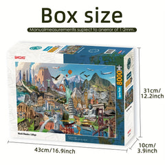 8000pcs Jigsaw Puzzle High Difficulty Animal Landscape Giant Wall Art Toy