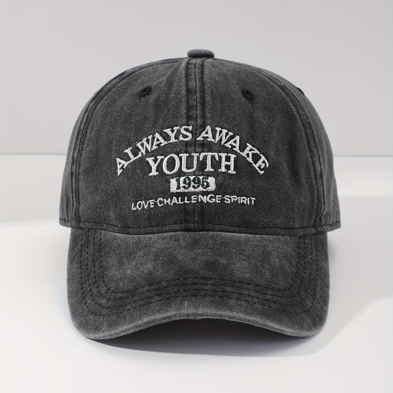YOUTH Embroidered Baseball Cap Washed Distressed Sunshade Dad Hat