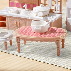 10pcs Mini Dollhouse Kitchen Set - Simulation Kitchenware Fridge Stove Table