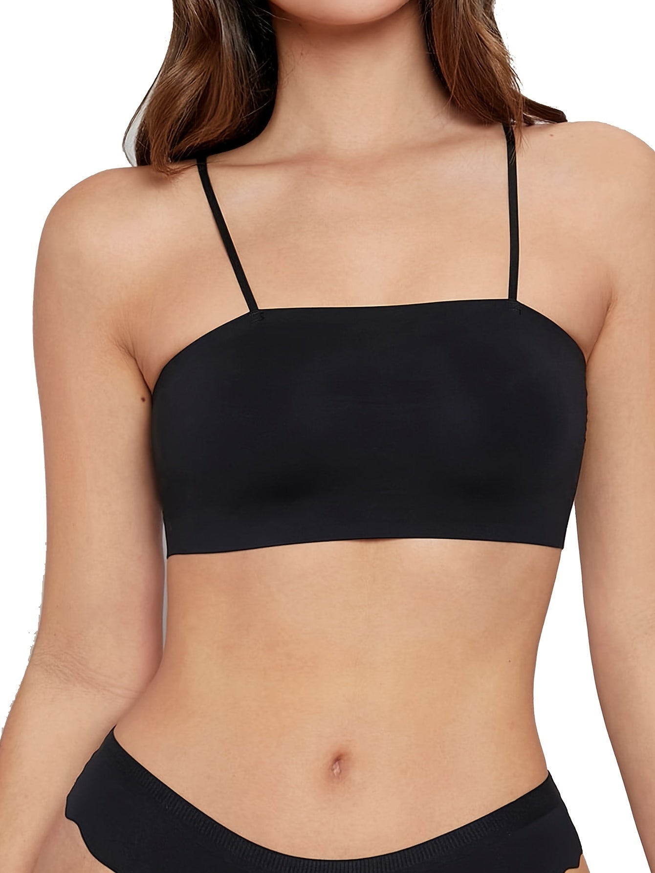 Solid Cami Crop Top Slim Fit Backless Top