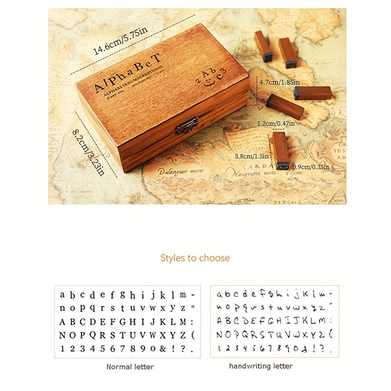 70pcs DIY Wooden Alphanumeric Stamps for Craft Card Making Happy Planner