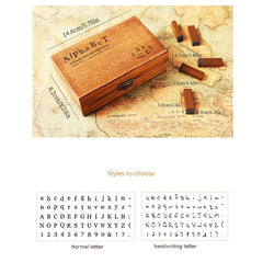 70pcs DIY Wooden Alphanumeric Stamps for Craft Card Making Happy Planner