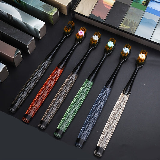 Soft Hair Toothbrush Colorful Handle Wide Head Adult Household Couple Toothbrush