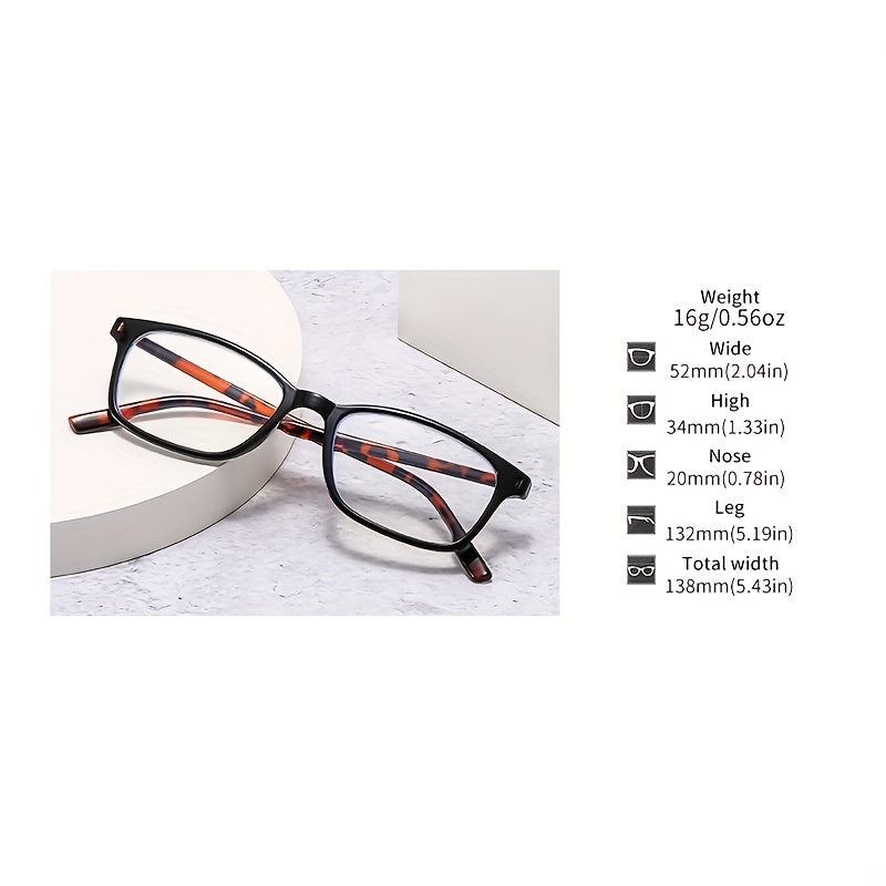 Square Clear Lens Glasses Lightweight Anti Light Reading Glasses