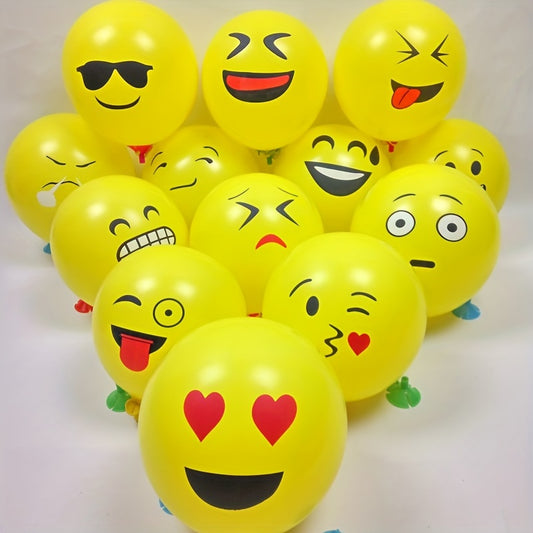 12pcs 30 Yellow Face Latex Balloons for Birthdays & Celebrations