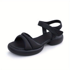 Women's Open Toe Chunky Sandals Hook & Loop Fastener