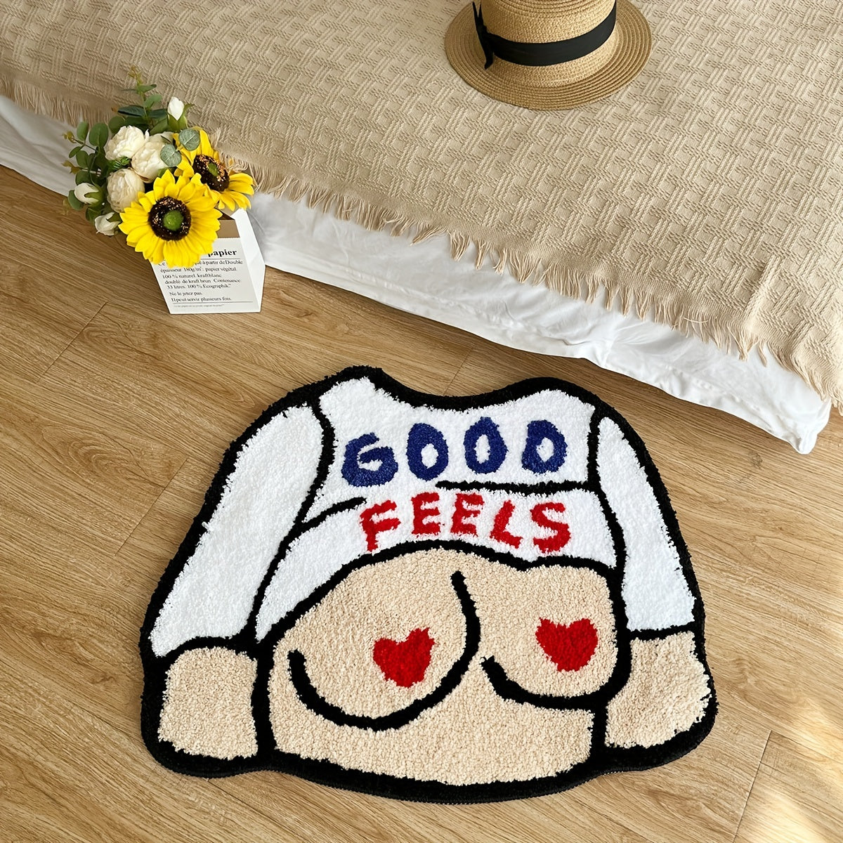 Plush Body Shape Bathroom Rug Mat Washable Non Slip Soft Faux Cashmere Carpet