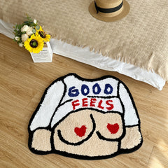 Plush Body Shape Bathroom Rug Mat Washable Non Slip Soft Faux Cashmere Carpet