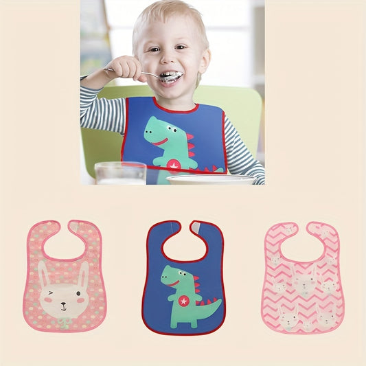 PEVA Towel Bibs Waterproof Dirt Resistant Dinosaur & Rabbit Print