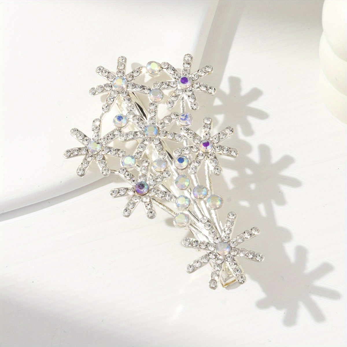 Rhinestone Flower Hair Clip Barrette Hair Slides Clip Non Slip Hair Decoration