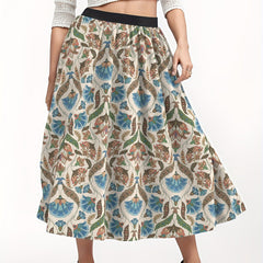  Floral High Waist A-line Skirt