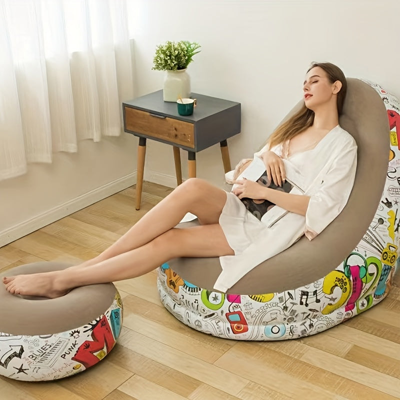 Inflatable Deck Chair Lounger Sofa for Outdoor Travel Camping