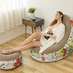Inflatable Deck Chair Lounger Sofa for Outdoor Travel Camping
