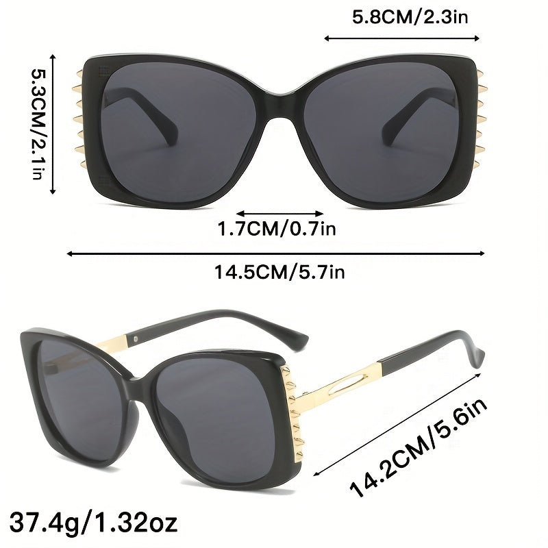 Steampunk Rivet Sunglasses Cat Eye UV400 Sun Shades for Summer