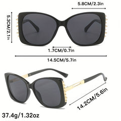 Steampunk Rivet Sunglasses Cat Eye UV400 Sun Shades for Summer