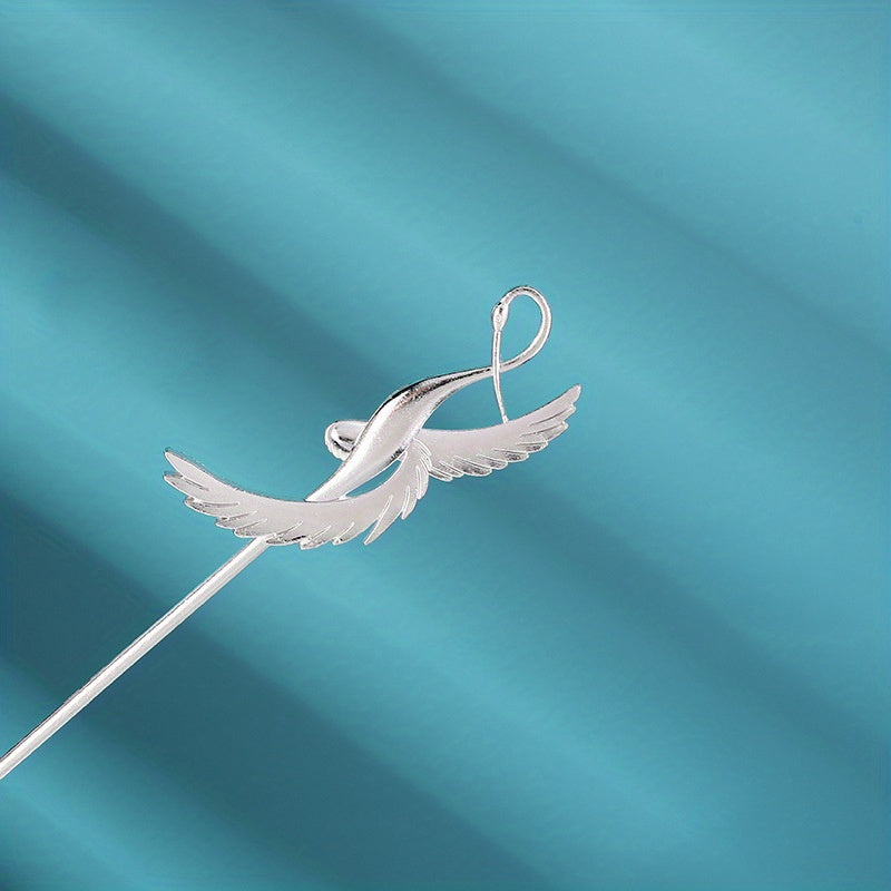 Metal Hairpin Crane Shape Hair Stick Ponytail Holder Women Hair Accessories