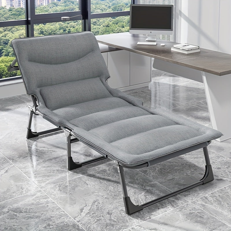 Outdoor Folding Bed Single Bed Adjustable Lounger for Office Nap