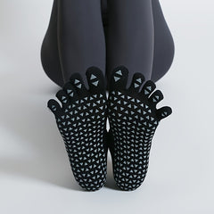 Criss Cross Anti Slip Yoga Socks 5 Toes Towel Bottom
