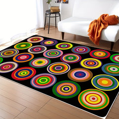 Colorful Circle Classroom Carpets - Abstract Children's Seating Rug