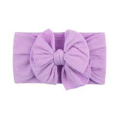 Jacquard Bow Soft Elastic Headband for Baby Girls