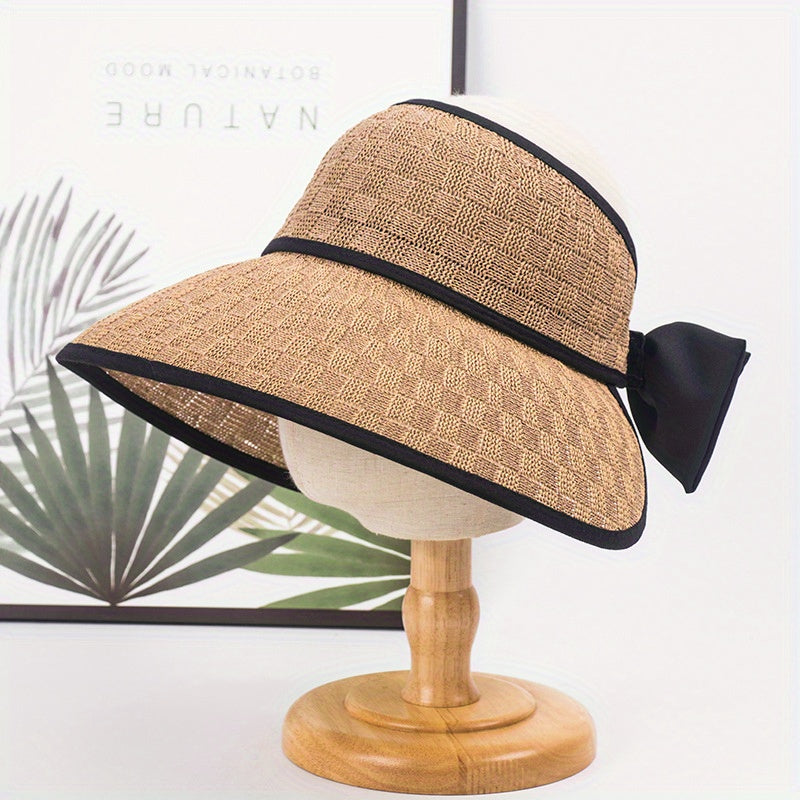 Breathable Wide Brim Visor Hat Women UV Protection Travel Beach Hat