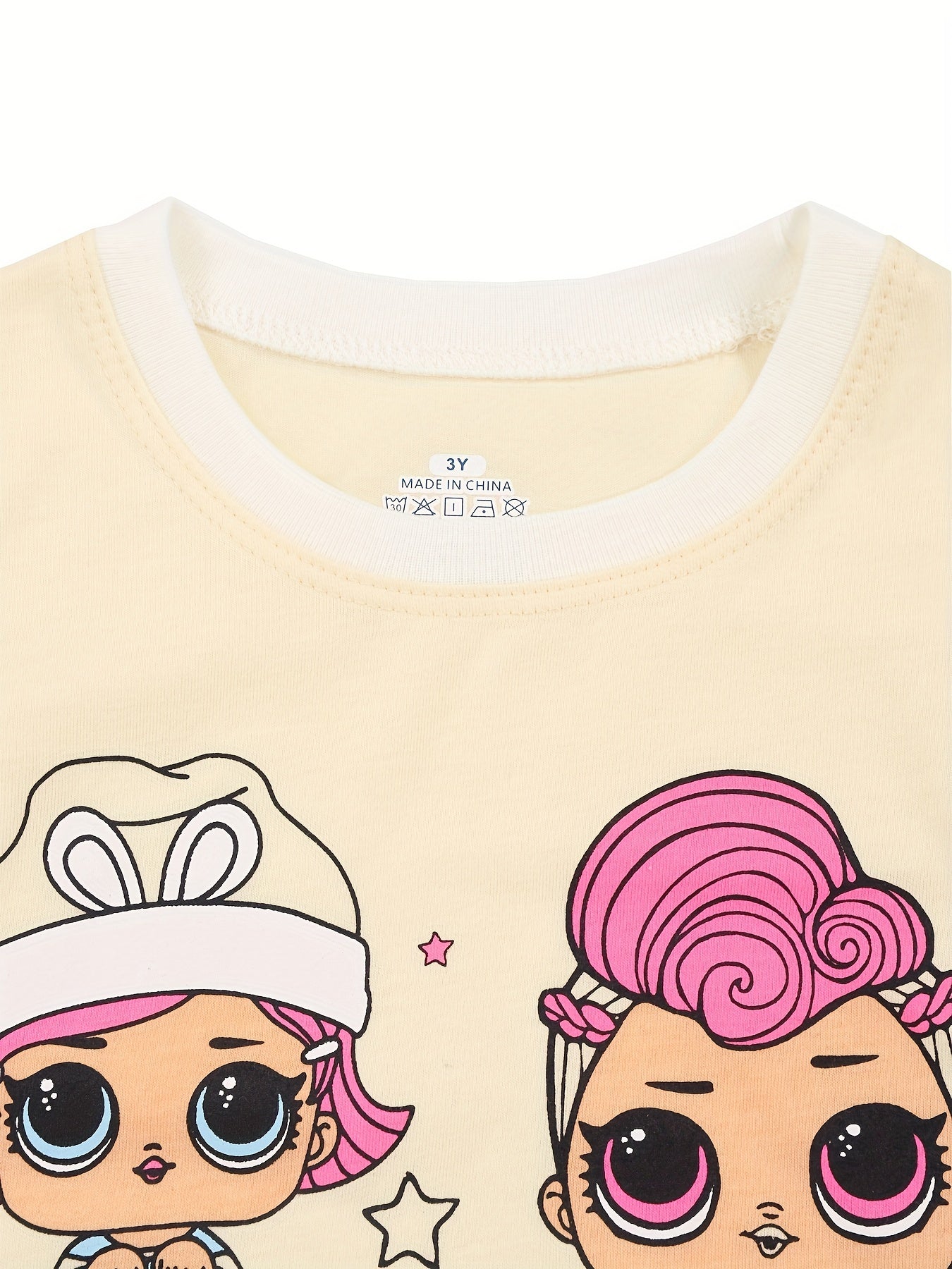 2pc Toddler Girls Cartoon Graphic Pajama Set