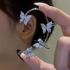 Sparkle Butterfly Ear Clip Temperament Jewelry For Women Girls