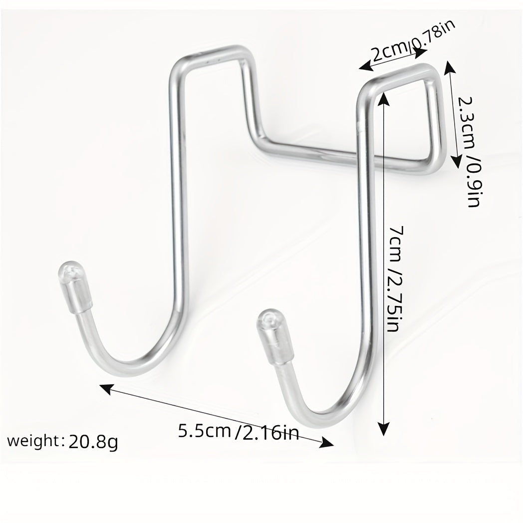 304 Stainless Steel Double S Hook Holder Hanger Metal Heavy Duty Punching Door B