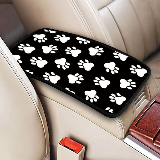 Dog Paw Print Armrest Box Pad Auto Center Console Armrest Protector Cover