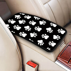 Dog Paw Print Armrest Box Pad Auto Center Console Armrest Protector Cover