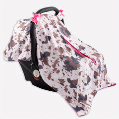 Girl's Cow Pattern Sunshade Stroller Cover