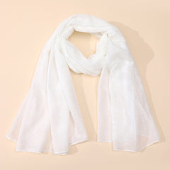 Linen Print Scarf Solid Winter Scarf Women