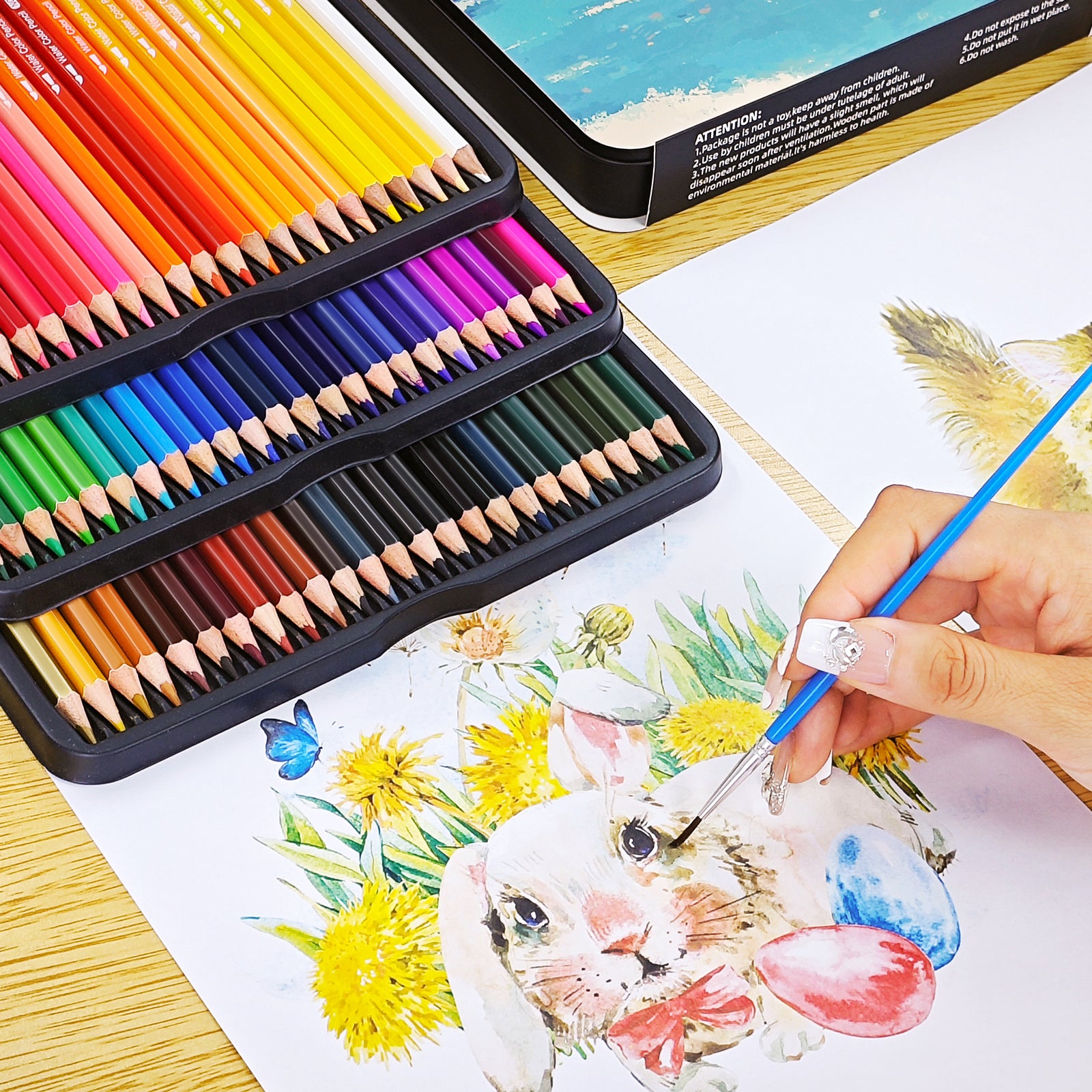 Watercolour Pencils 72 Colors Blendable for Drawing Sketching Shading