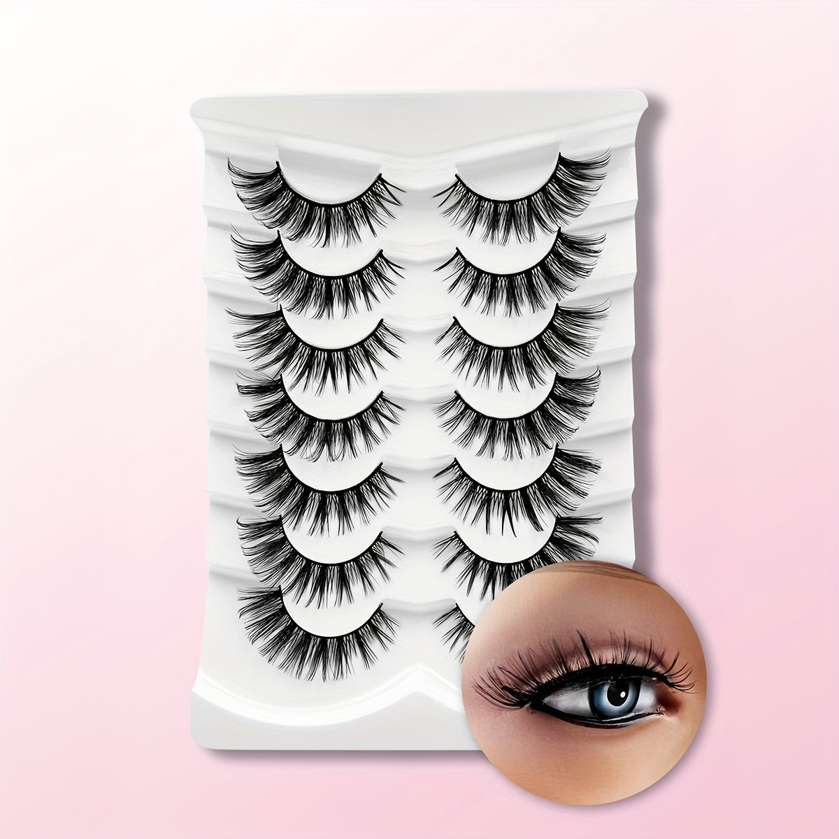 7 Pairs Natural 3D False Eyelashes Silk Reusable Soft False Eyelashes
