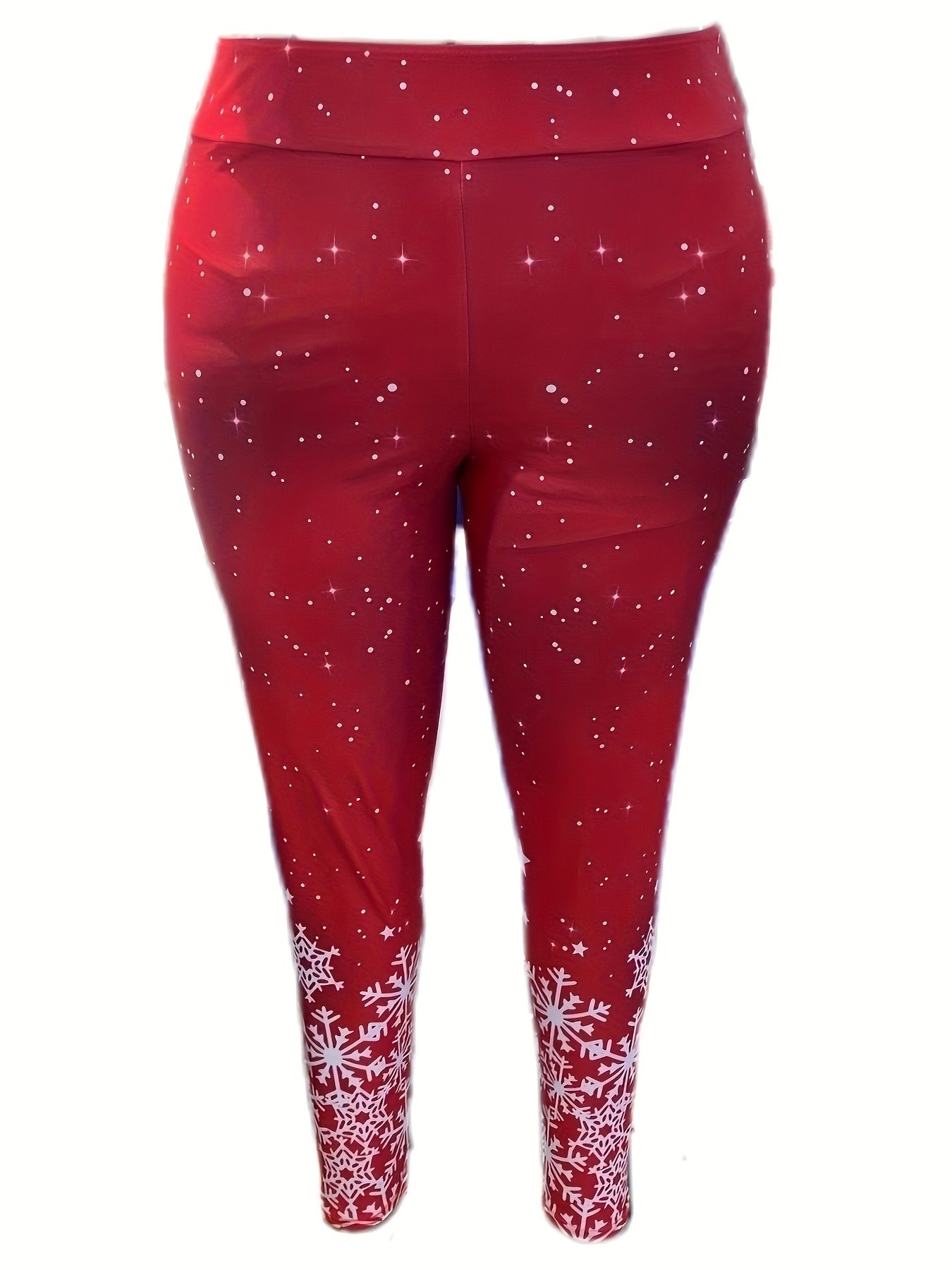  Snowflake Print High Rise Leggings