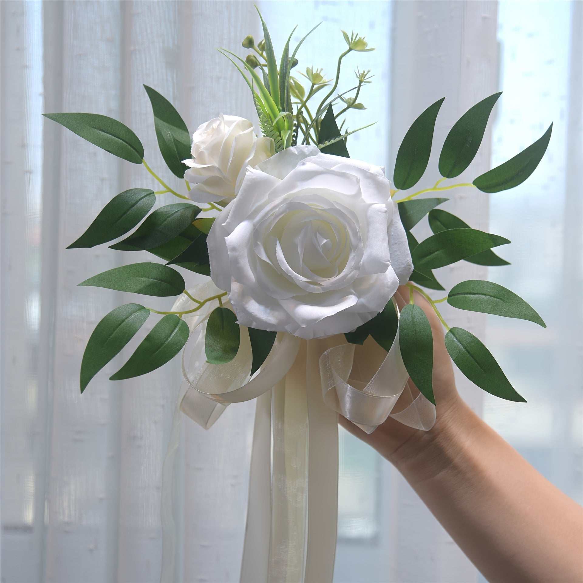 Wedding Floral Arrangement Roses Greenery Decor