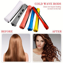 10pcs Hair Perm Rods with Comb, Bands Short Curlers for Styling