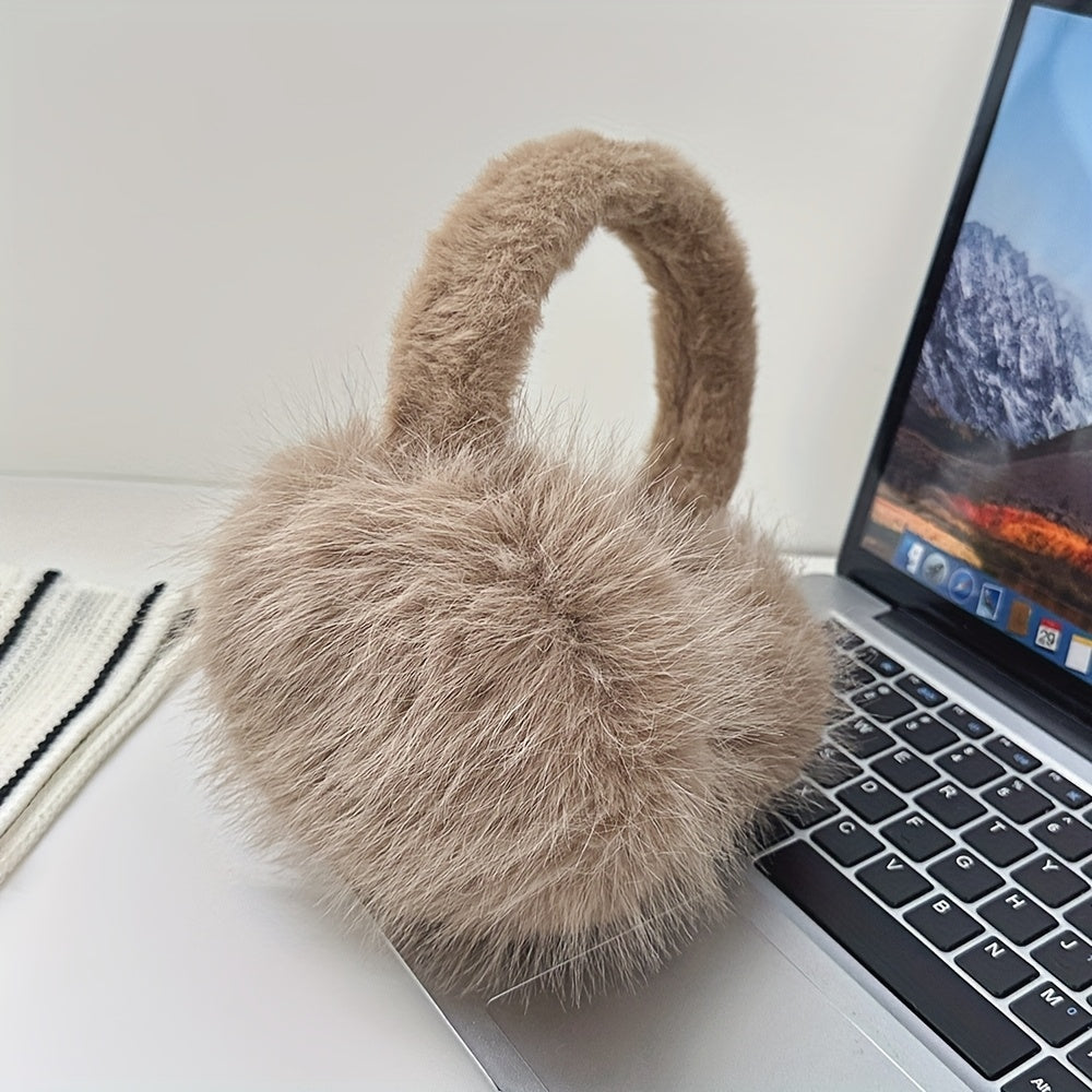 Plush Ear Warmer Soft Stretchable Foldable Ear Muffs Winter Warm Ear Cover