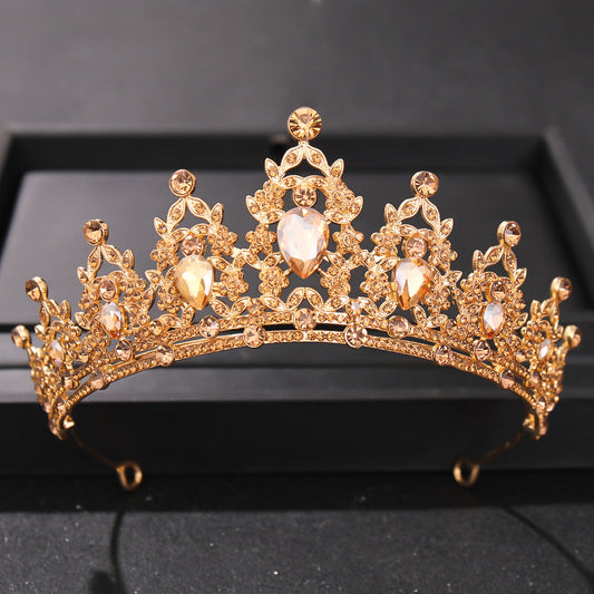 Colorful Rhinestone Crown Hairband Bridal Wedding Party Decor