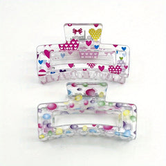 Fruit Printed Hair Claw Hollow Rectangle Nonslip Ponytail Holder