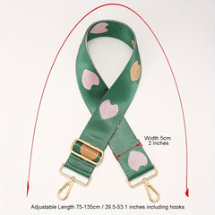 Love Pattern Wide Bag Strap Lightweight Adjustable Strap