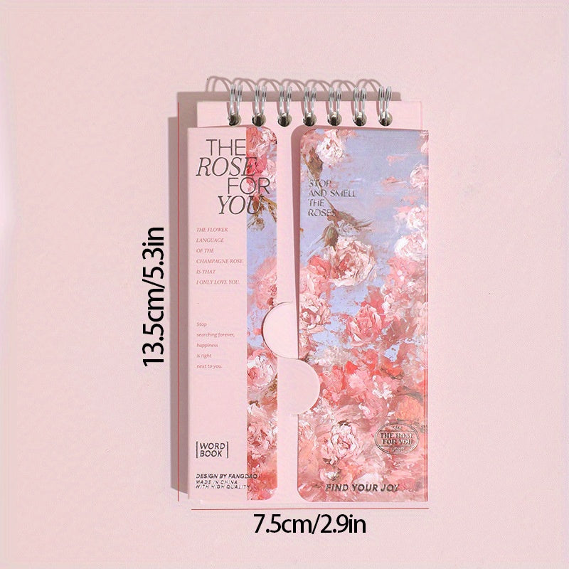 1pc 80 Roses And You Series Vocabulary Book Portable Dictation Pocket Notebook