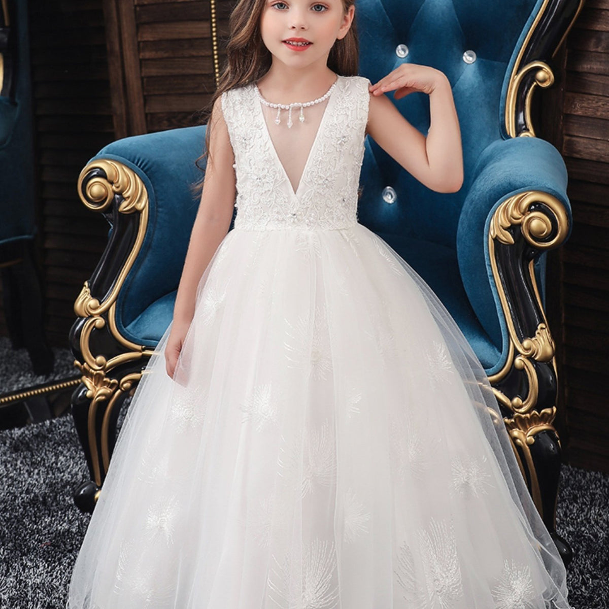 Baby Girls' Sleeveless Princess Dress Birthday Party Dress