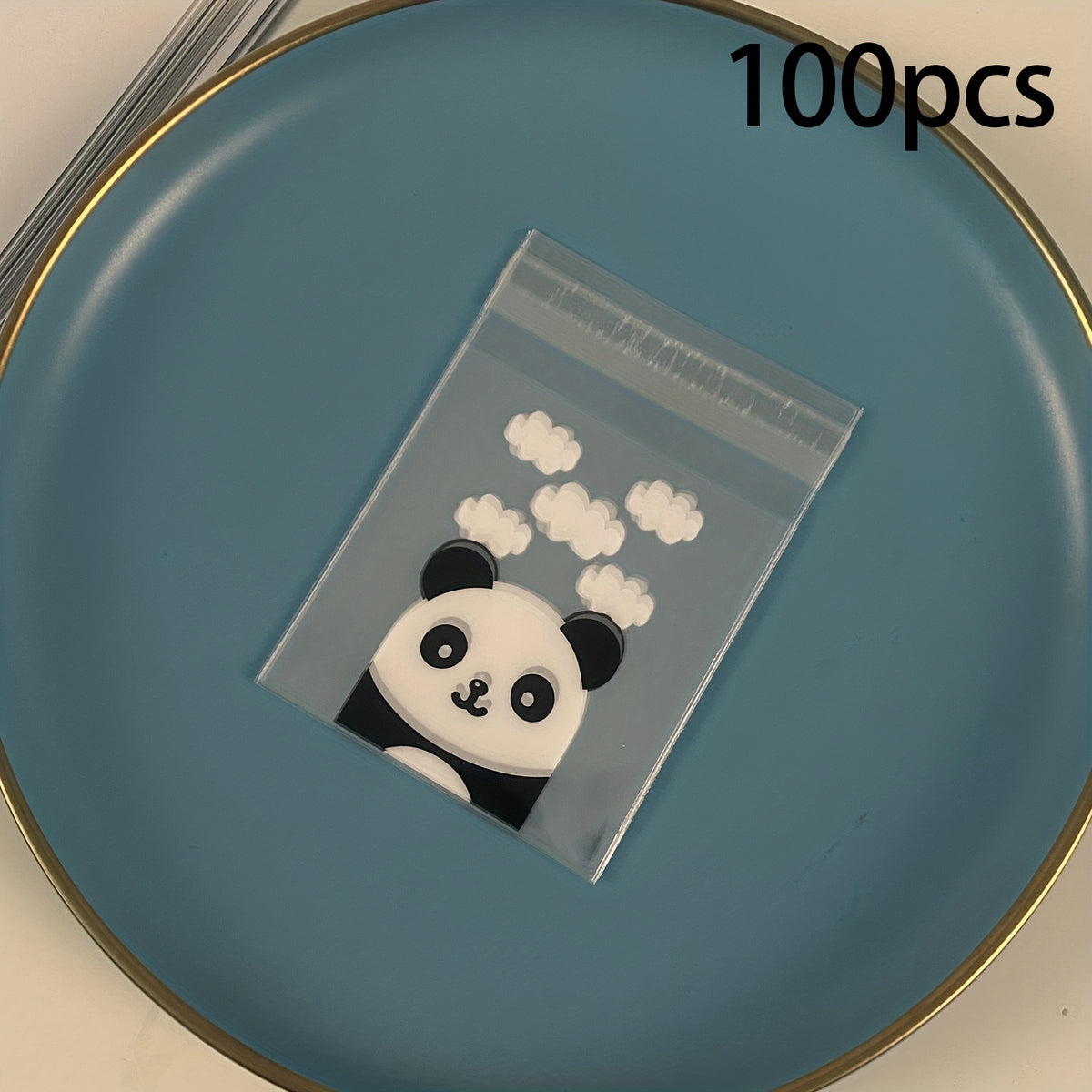 100pcs Panda Pattern Candy Bags Self Adhesive Gift Pouch