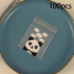 100pcs Panda Pattern Candy Bags Self Adhesive Gift Pouch