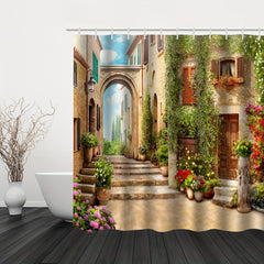 Vintage Architectural Shower Curtain Mildew Resistant