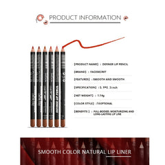 Matte Wooden Lip Liner Pencil Velvet Lipstick Pen Long Lasting