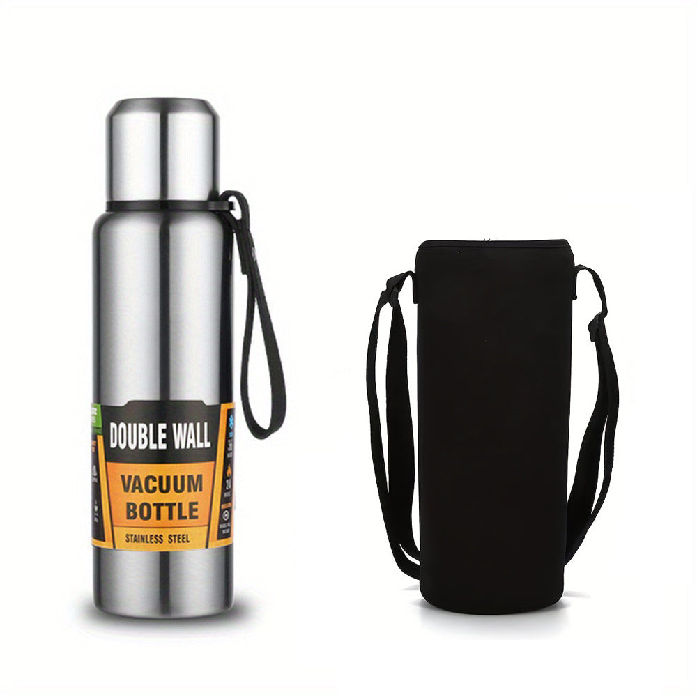 Insulated Stainless Steel Water Cup with Large Capacity and Portable Bag